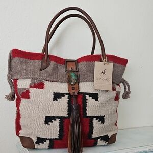 Two Bar West McFadin Stacey Laurie South Western Blanket Bag Turquoise & Tassel